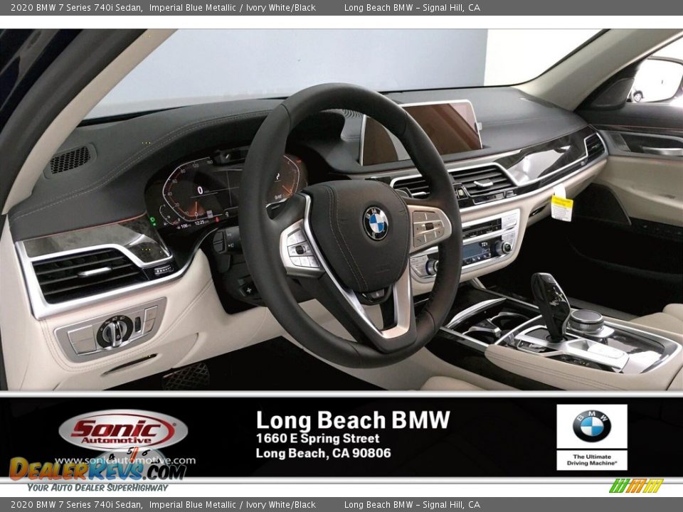 2020 BMW 7 Series 740i Sedan Imperial Blue Metallic / Ivory White/Black Photo #4