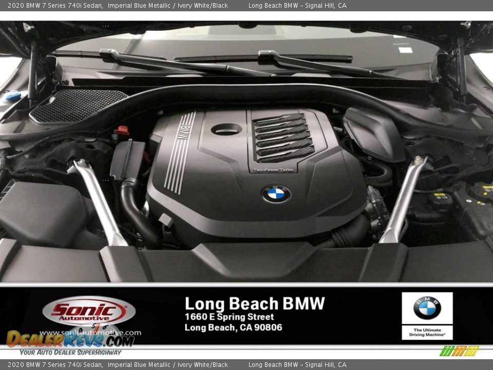 2020 BMW 7 Series 740i Sedan Imperial Blue Metallic / Ivory White/Black Photo #8
