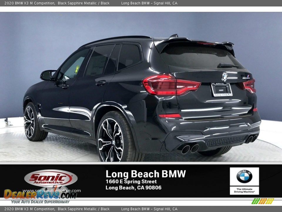 2020 BMW X3 M Competition Black Sapphire Metallic / Black Photo #2