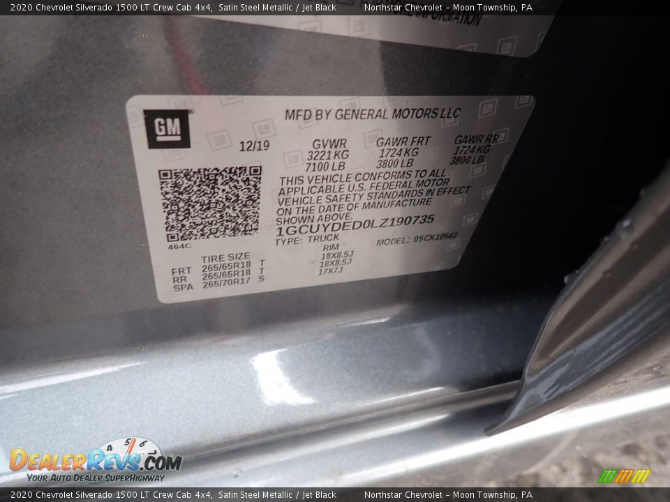 2020 Chevrolet Silverado 1500 LT Crew Cab 4x4 Satin Steel Metallic / Jet Black Photo #14