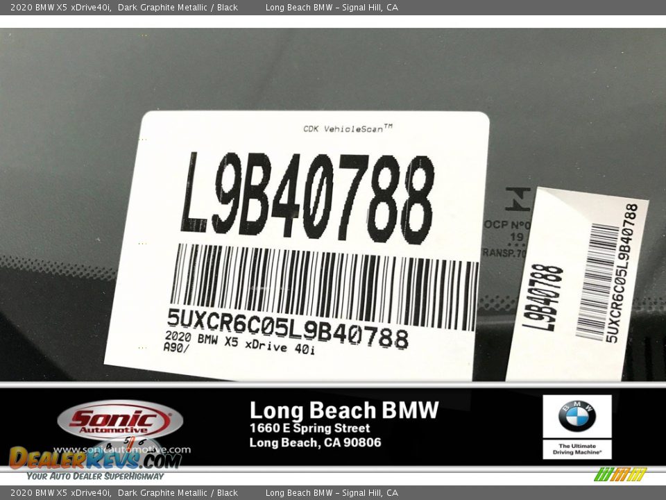 2020 BMW X5 xDrive40i Dark Graphite Metallic / Black Photo #11
