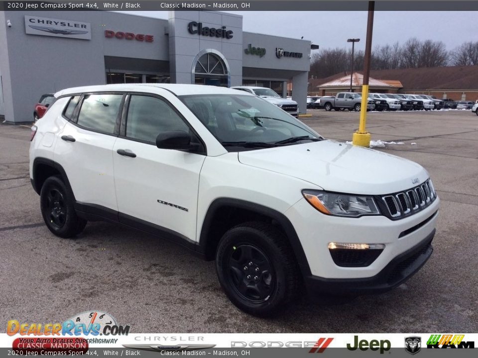 2020 Jeep Compass Sport 4x4 White / Black Photo #1
