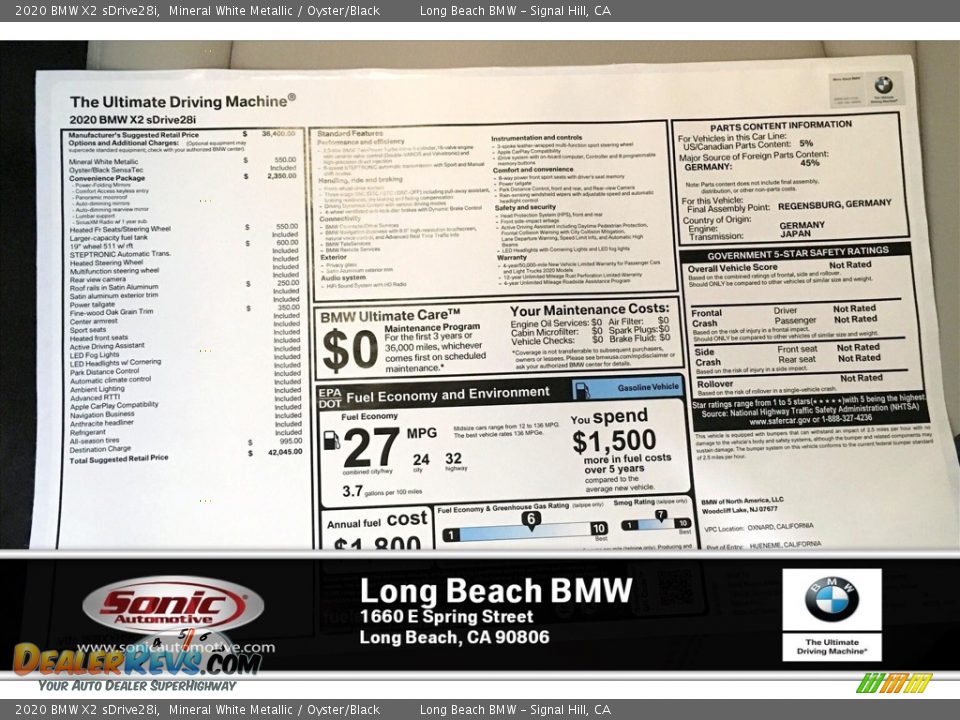 2020 BMW X2 sDrive28i Mineral White Metallic / Oyster/Black Photo #10