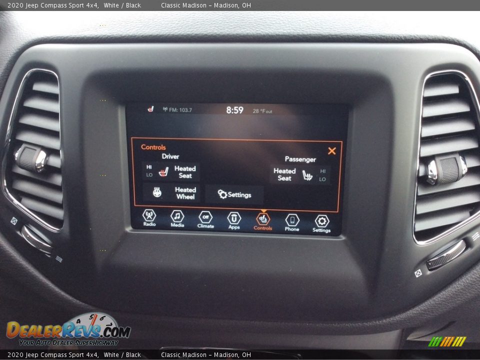 2020 Jeep Compass Sport 4x4 White / Black Photo #14