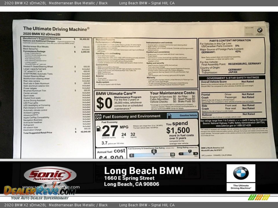 2020 BMW X2 sDrive28i Mediterranean Blue Metallic / Black Photo #10