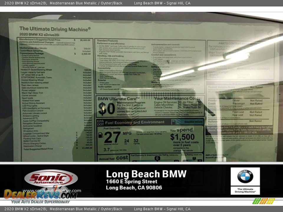 2020 BMW X2 sDrive28i Mediterranean Blue Metallic / Oyster/Black Photo #10