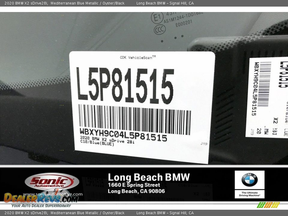 2020 BMW X2 sDrive28i Mediterranean Blue Metallic / Oyster/Black Photo #11