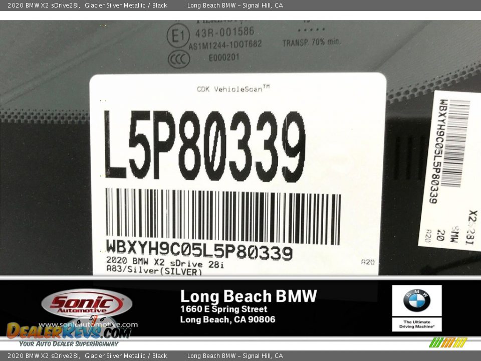 2020 BMW X2 sDrive28i Glacier Silver Metallic / Black Photo #11