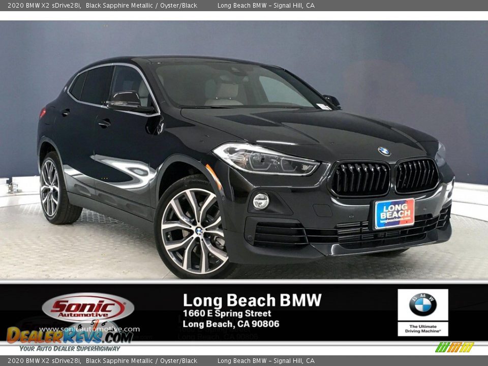 2020 BMW X2 sDrive28i Black Sapphire Metallic / Oyster/Black Photo #1