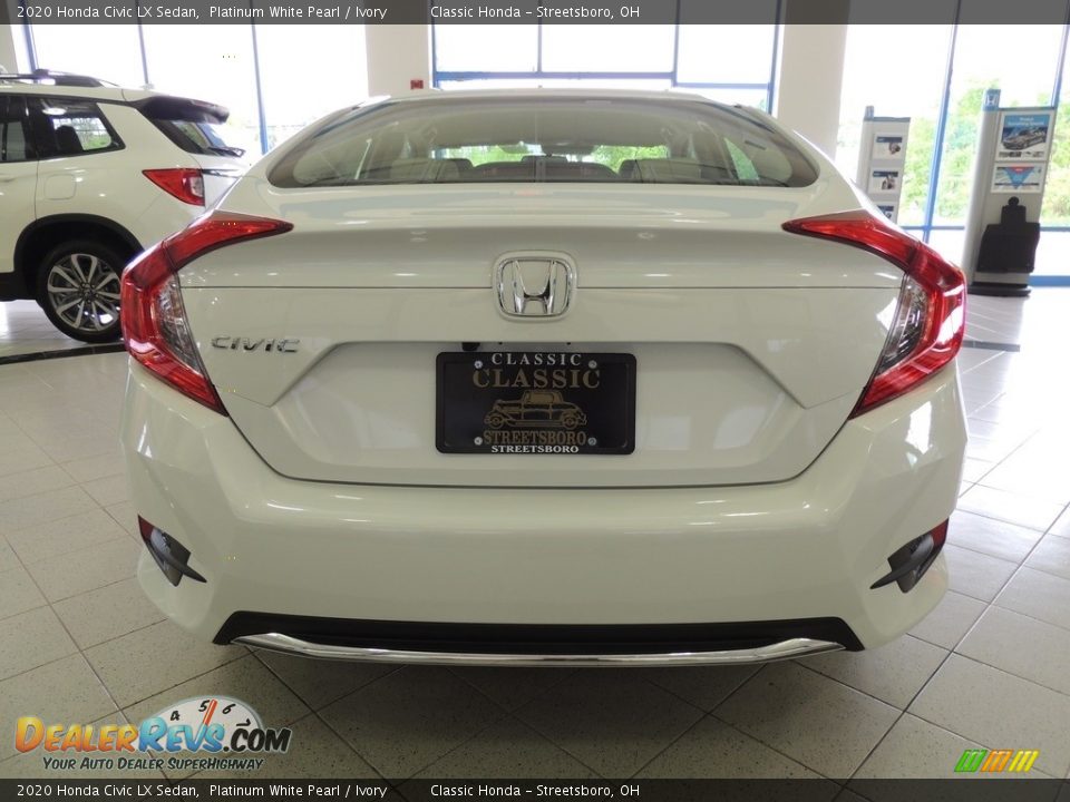 2020 Honda Civic LX Sedan Platinum White Pearl / Ivory Photo #6