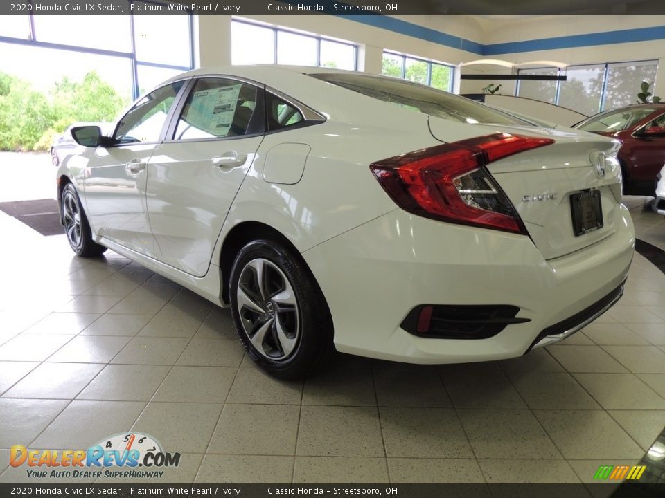 2020 Honda Civic LX Sedan Platinum White Pearl / Ivory Photo #7
