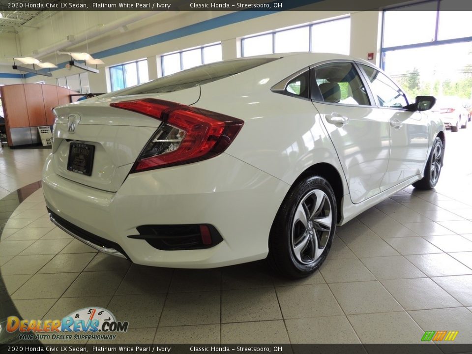 2020 Honda Civic LX Sedan Platinum White Pearl / Ivory Photo #5