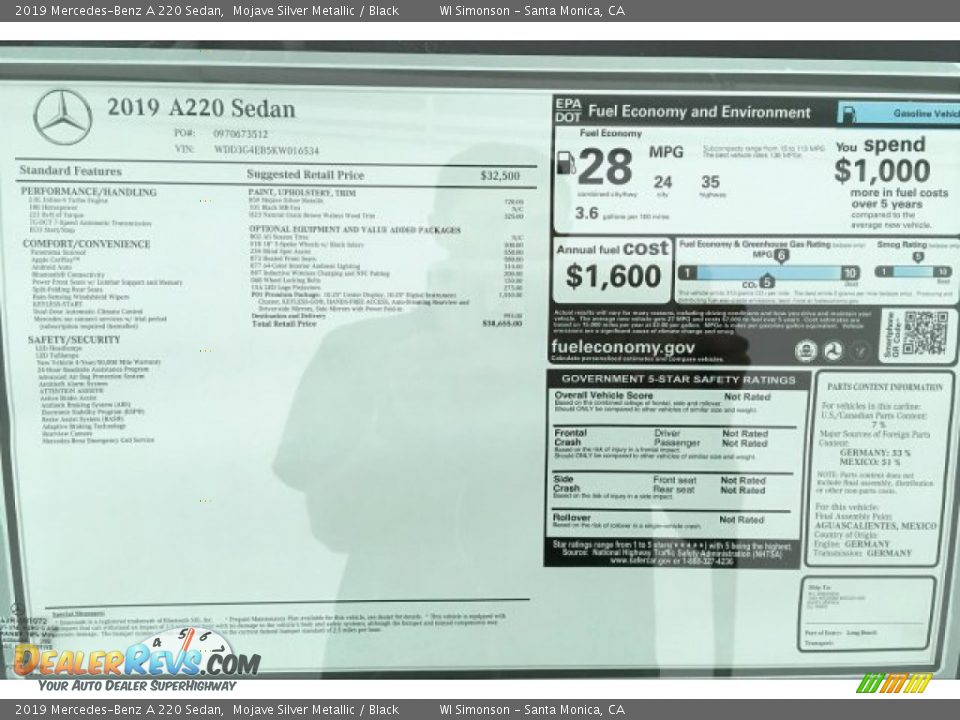 2019 Mercedes-Benz A 220 Sedan Mojave Silver Metallic / Black Photo #10