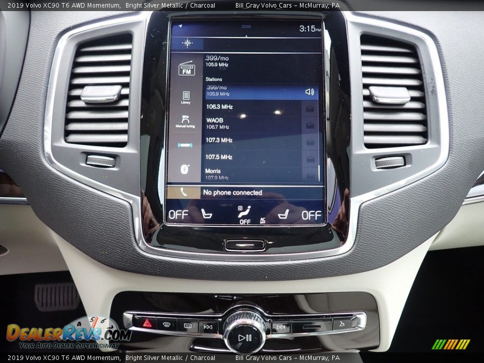 2019 Volvo XC90 T6 AWD Momentum Bright Silver Metallic / Charcoal Photo #24