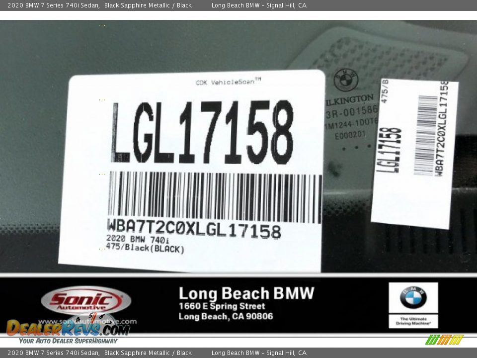 2020 BMW 7 Series 740i Sedan Black Sapphire Metallic / Black Photo #11