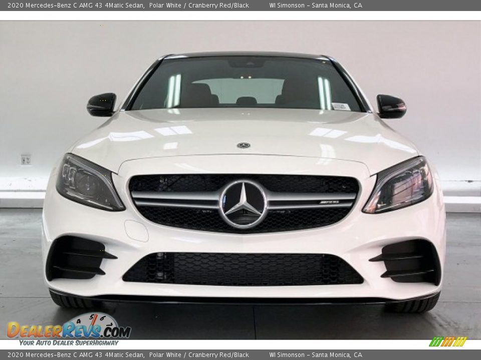 2020 Mercedes-Benz C AMG 43 4Matic Sedan Polar White / Cranberry Red/Black Photo #2