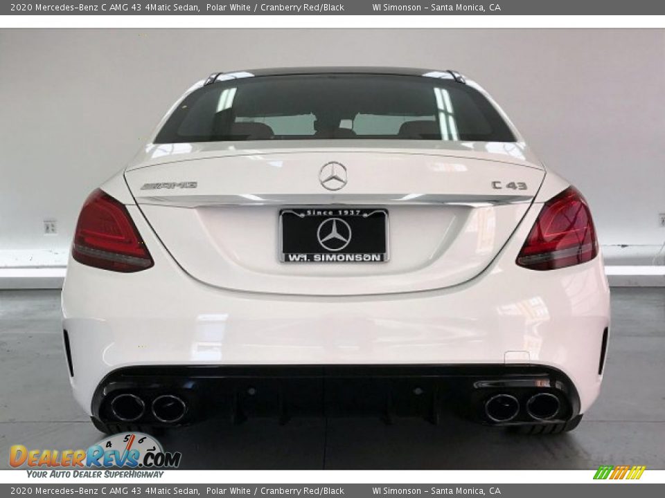 2020 Mercedes-Benz C AMG 43 4Matic Sedan Polar White / Cranberry Red/Black Photo #3
