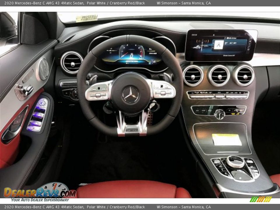 2020 Mercedes-Benz C AMG 43 4Matic Sedan Polar White / Cranberry Red/Black Photo #4