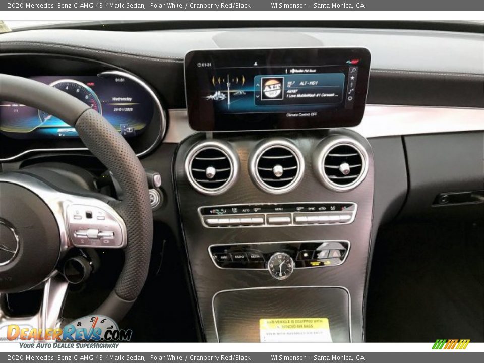 2020 Mercedes-Benz C AMG 43 4Matic Sedan Polar White / Cranberry Red/Black Photo #5
