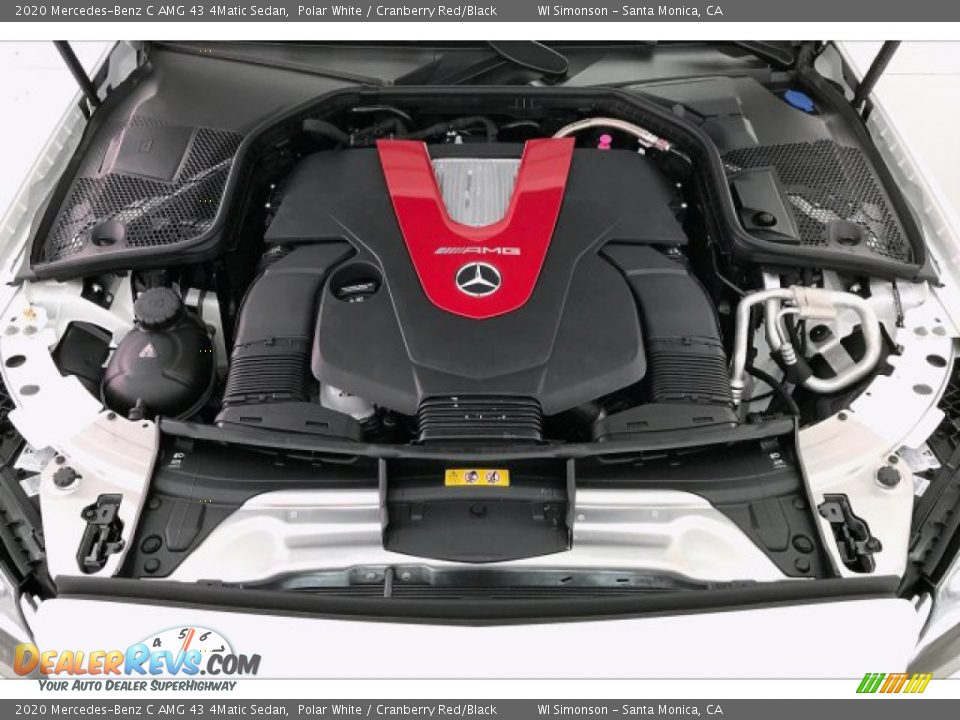 2020 Mercedes-Benz C AMG 43 4Matic Sedan Polar White / Cranberry Red/Black Photo #9