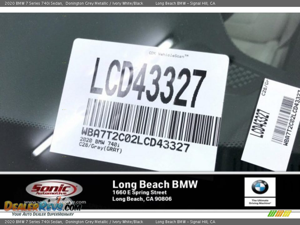 2020 BMW 7 Series 740i Sedan Donington Grey Metallic / Ivory White/Black Photo #11