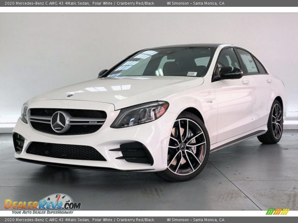 2020 Mercedes-Benz C AMG 43 4Matic Sedan Polar White / Cranberry Red/Black Photo #12