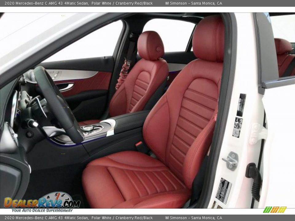 2020 Mercedes-Benz C AMG 43 4Matic Sedan Polar White / Cranberry Red/Black Photo #14