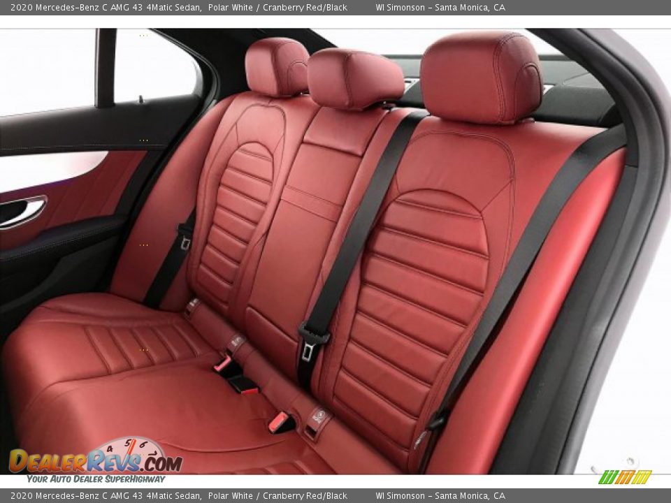 2020 Mercedes-Benz C AMG 43 4Matic Sedan Polar White / Cranberry Red/Black Photo #15