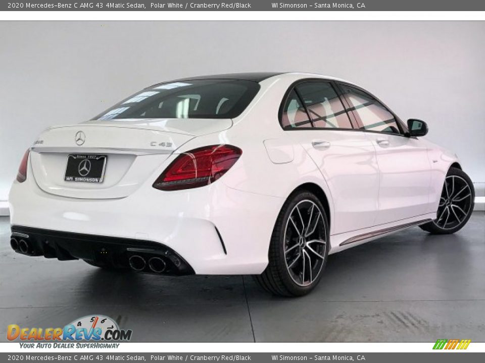 2020 Mercedes-Benz C AMG 43 4Matic Sedan Polar White / Cranberry Red/Black Photo #16