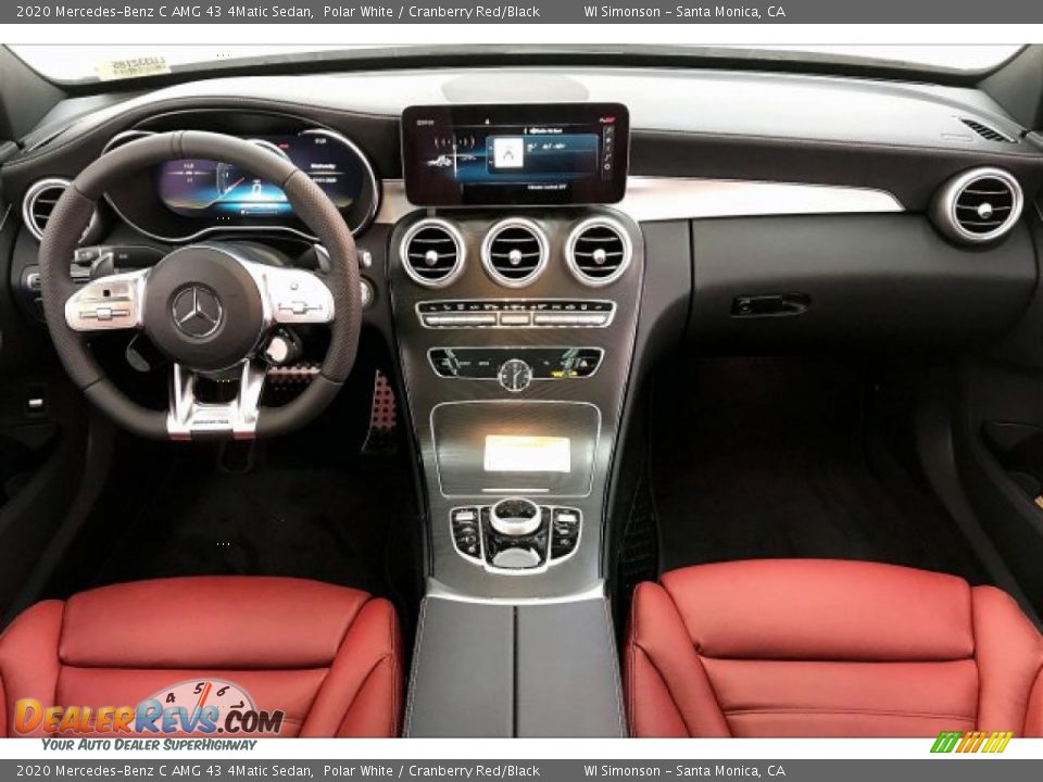 2020 Mercedes-Benz C AMG 43 4Matic Sedan Polar White / Cranberry Red/Black Photo #17