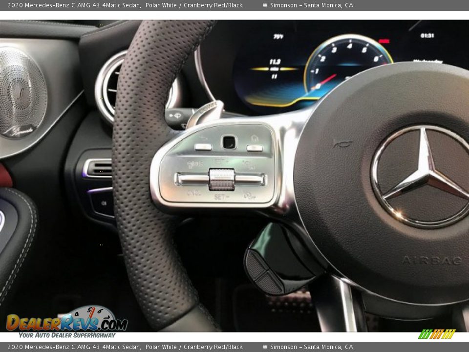 2020 Mercedes-Benz C AMG 43 4Matic Sedan Polar White / Cranberry Red/Black Photo #18