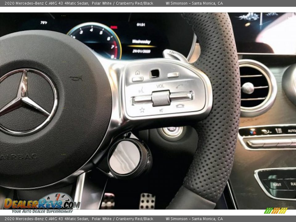 2020 Mercedes-Benz C AMG 43 4Matic Sedan Polar White / Cranberry Red/Black Photo #19