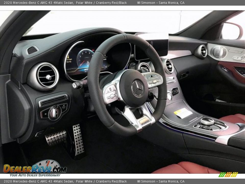 2020 Mercedes-Benz C AMG 43 4Matic Sedan Polar White / Cranberry Red/Black Photo #22