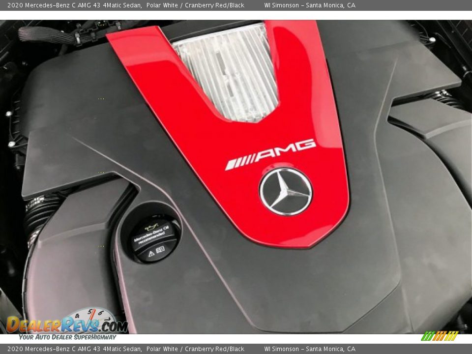 2020 Mercedes-Benz C AMG 43 4Matic Sedan Polar White / Cranberry Red/Black Photo #31