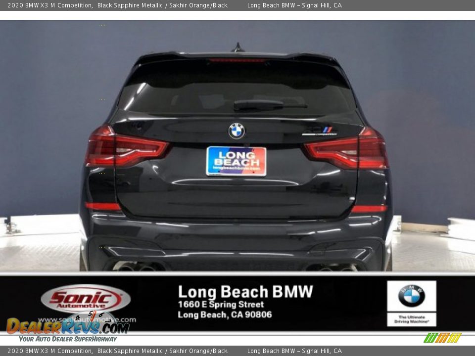 2020 BMW X3 M Competition Black Sapphire Metallic / Sakhir Orange/Black Photo #3