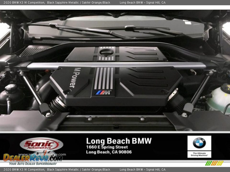 2020 BMW X3 M Competition Black Sapphire Metallic / Sakhir Orange/Black Photo #8