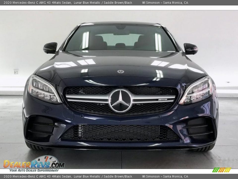 2020 Mercedes-Benz C AMG 43 4Matic Sedan Lunar Blue Metallic / Saddle Brown/Black Photo #2