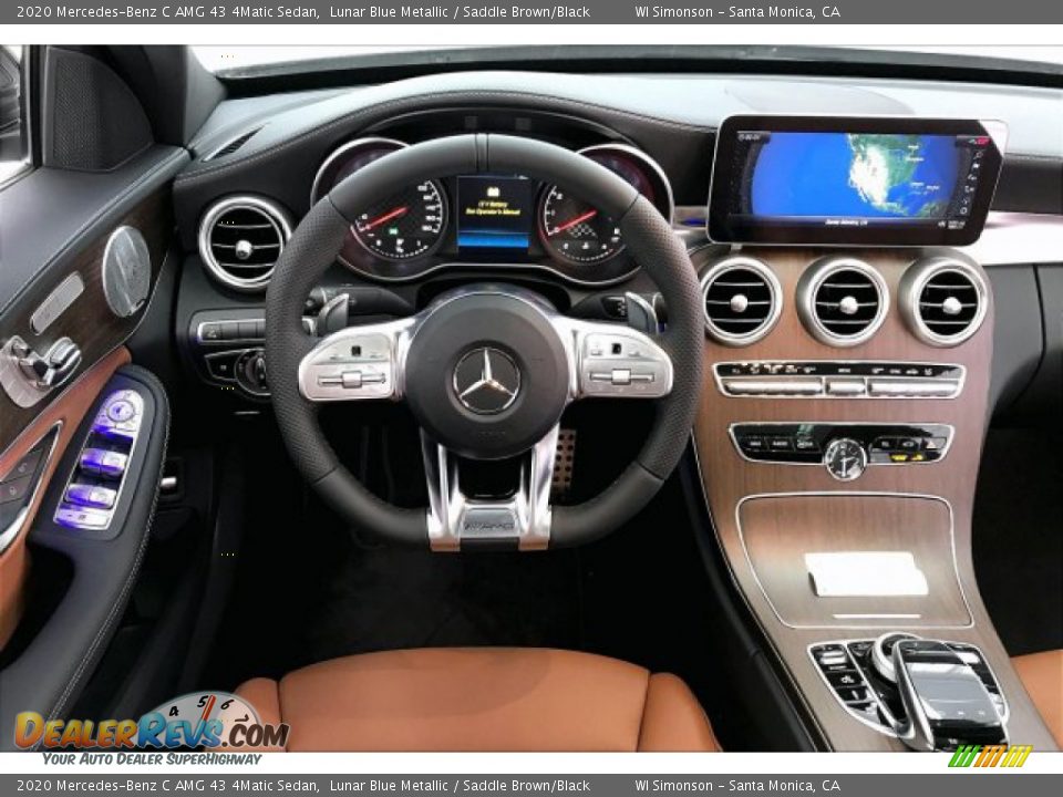 2020 Mercedes-Benz C AMG 43 4Matic Sedan Lunar Blue Metallic / Saddle Brown/Black Photo #4