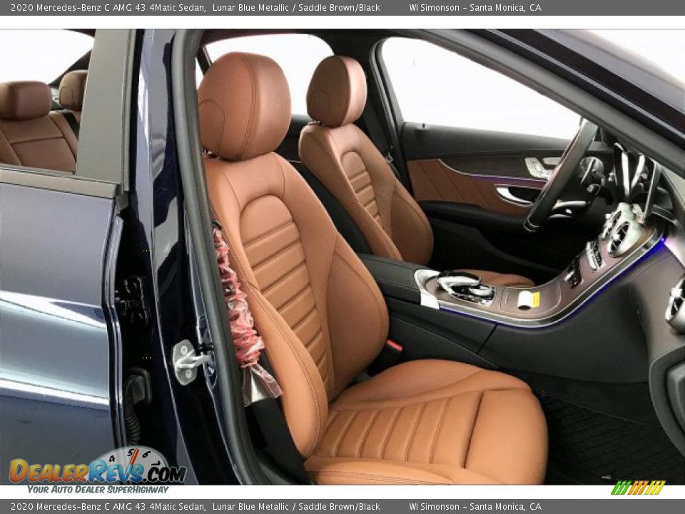 2020 Mercedes-Benz C AMG 43 4Matic Sedan Lunar Blue Metallic / Saddle Brown/Black Photo #6