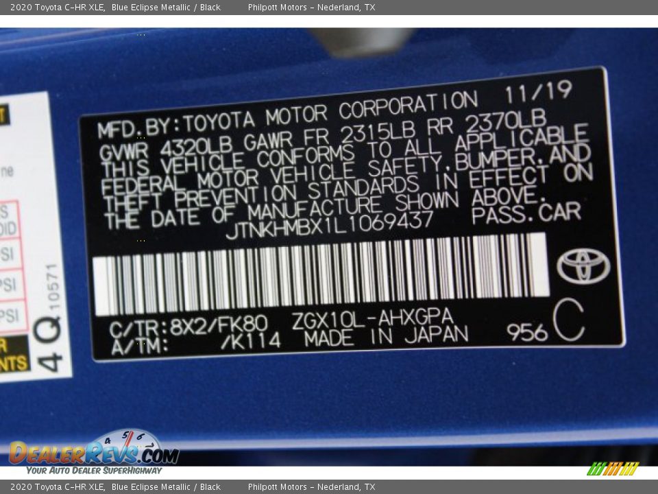 2020 Toyota C-HR XLE Blue Eclipse Metallic / Black Photo #24