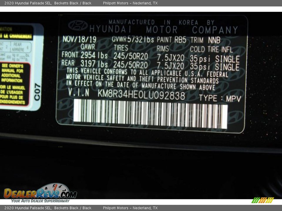 2020 Hyundai Palisade SEL Becketts Black / Black Photo #26