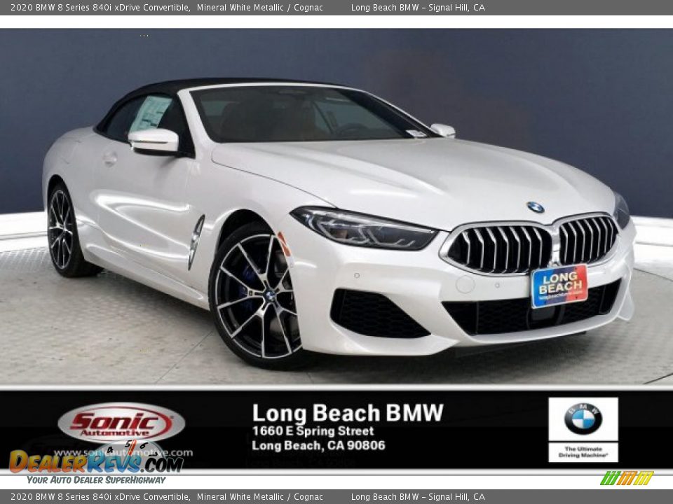 2020 BMW 8 Series 840i xDrive Convertible Mineral White Metallic / Cognac Photo #1