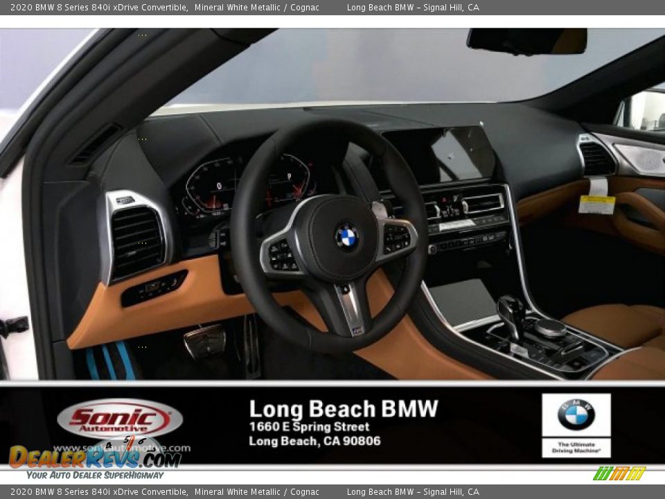 2020 BMW 8 Series 840i xDrive Convertible Mineral White Metallic / Cognac Photo #4
