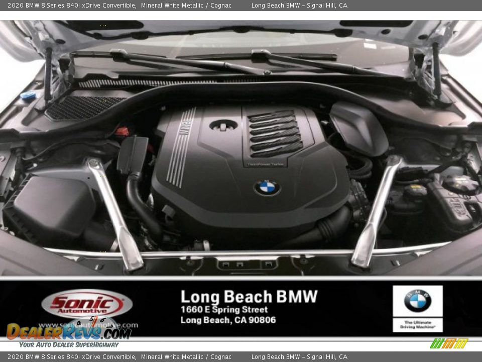 2020 BMW 8 Series 840i xDrive Convertible Mineral White Metallic / Cognac Photo #8