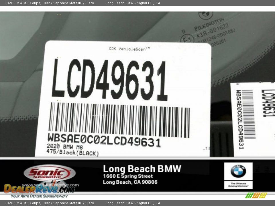 2020 BMW M8 Coupe Black Sapphire Metallic / Black Photo #11