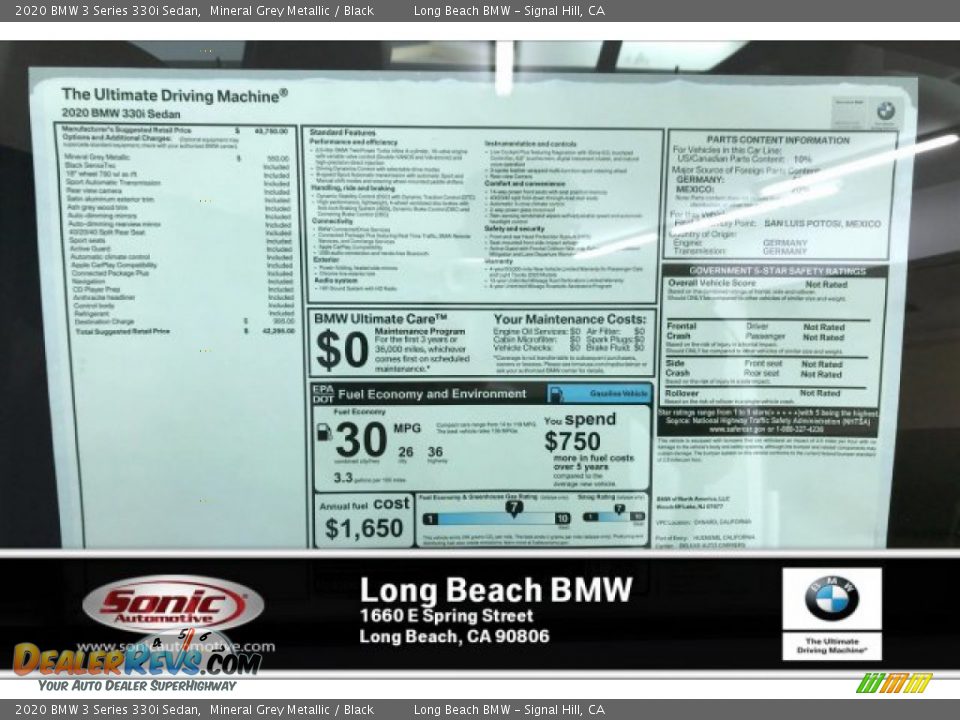 2020 BMW 3 Series 330i Sedan Mineral Grey Metallic / Black Photo #10