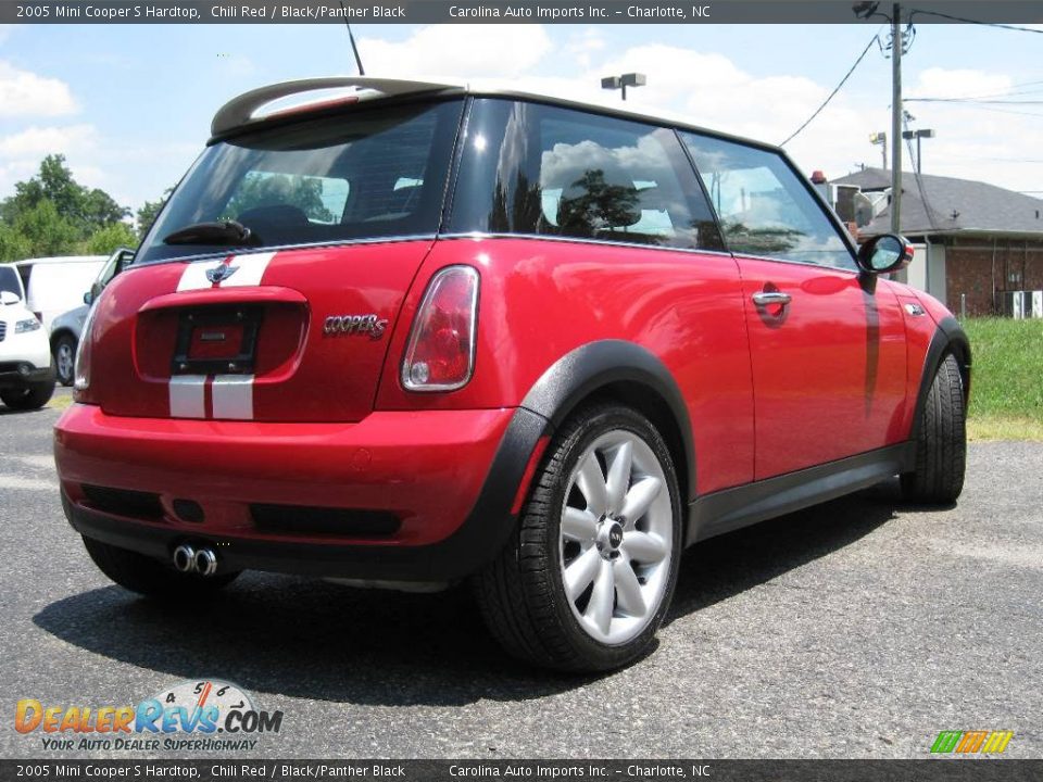 2005 Mini Cooper S Hardtop Chili Red / Black/Panther Black Photo #8