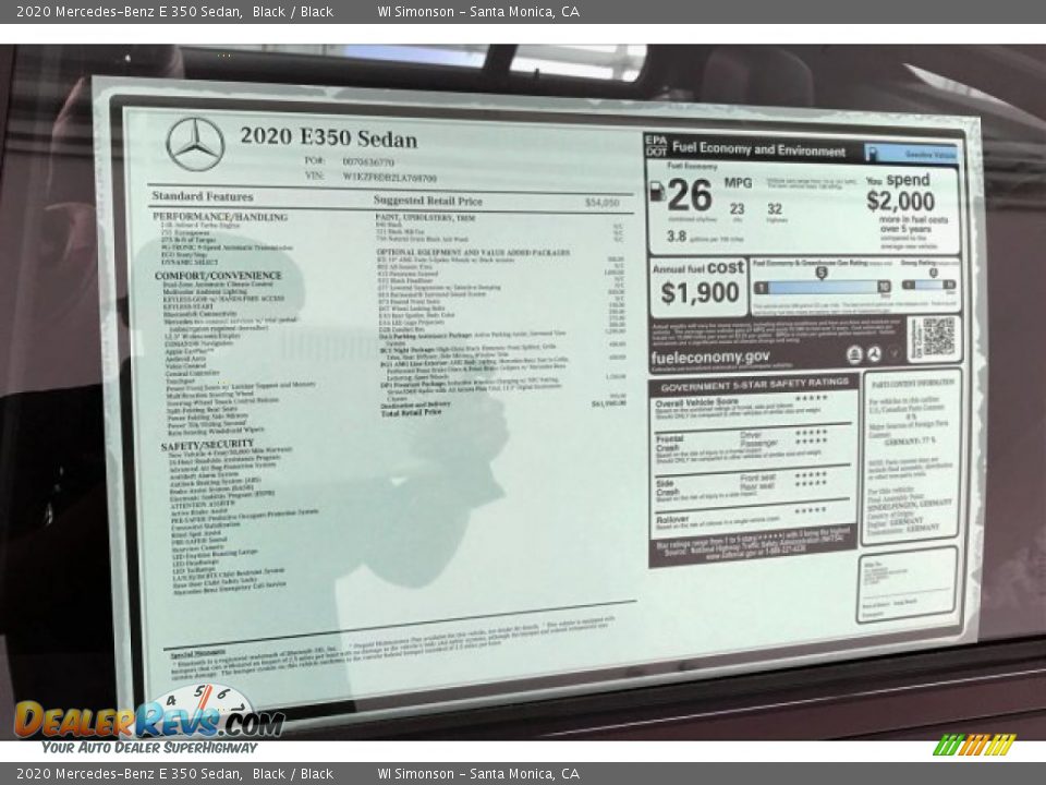 2020 Mercedes-Benz E 350 Sedan Black / Black Photo #10