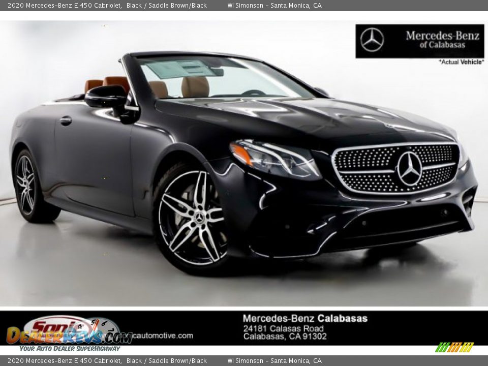 2020 Mercedes-Benz E 450 Cabriolet Black / Saddle Brown/Black Photo #1