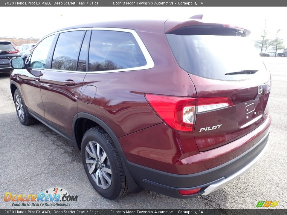 2020 Honda Pilot EX AWD Deep Scarlet Pearl / Beige Photo #2